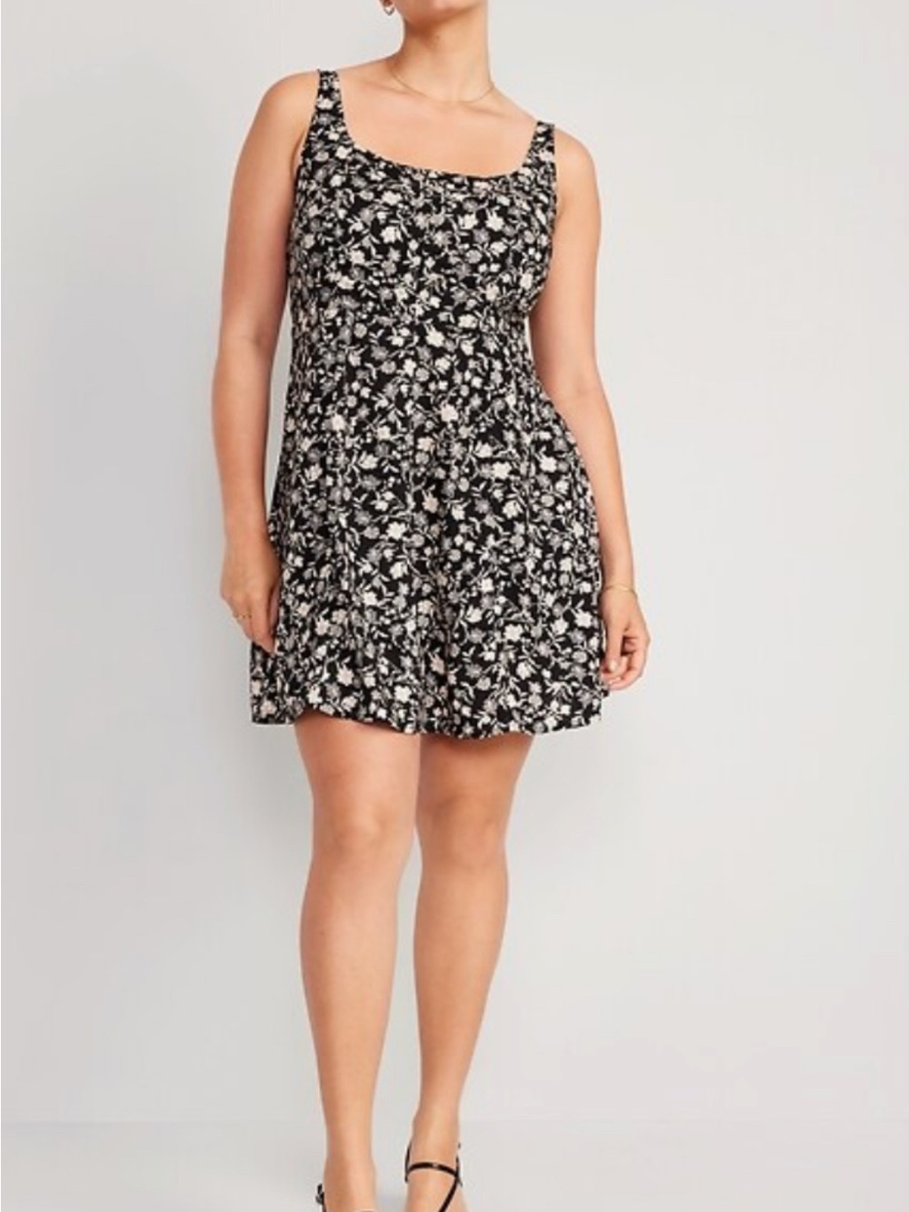Old Navy Black and White Floral Mini Dress